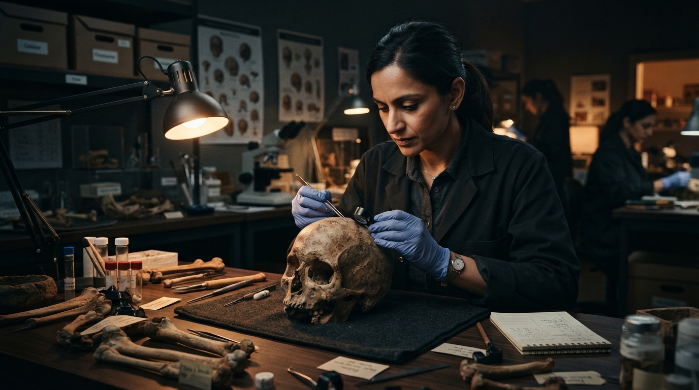 Editorial illustration for How Scientists Identify the Dead of Ancient Burials: Bones, Isotopes and DNA